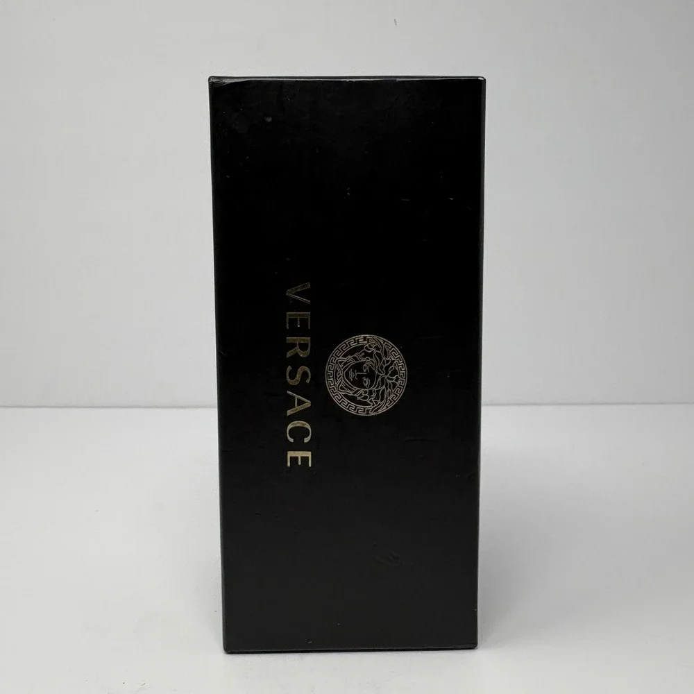 Versace Shield Sunglasses Black Gold Wraparound VE 2254 w/‎ Case & Box
